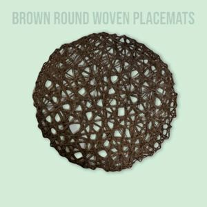 Brown Round Paper Fiber Woven Place Mats ( Set of 4)